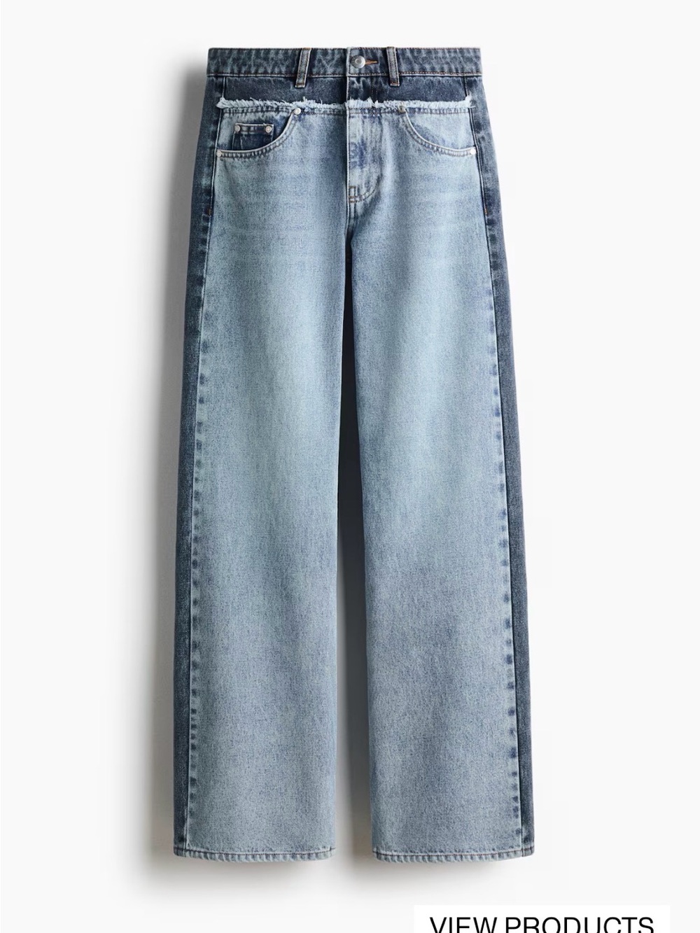 Stella McCartney Two-Tone Light Blue Wide Leg Jeans